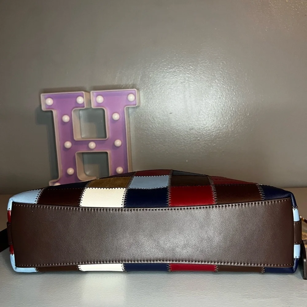 Coach Alter/Ego Shoulder Bag In Checkerboard Upcrafted Leather - Bluebell - Picture 7 of 10